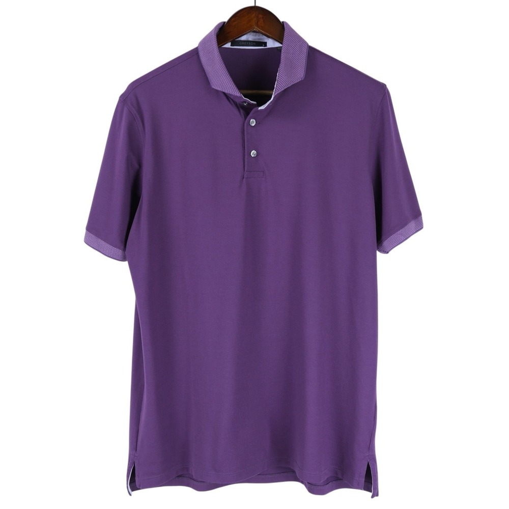 Greyson Cherokee Golf Polo Shirt Mens Large Purple Wolf Performance Spread READ